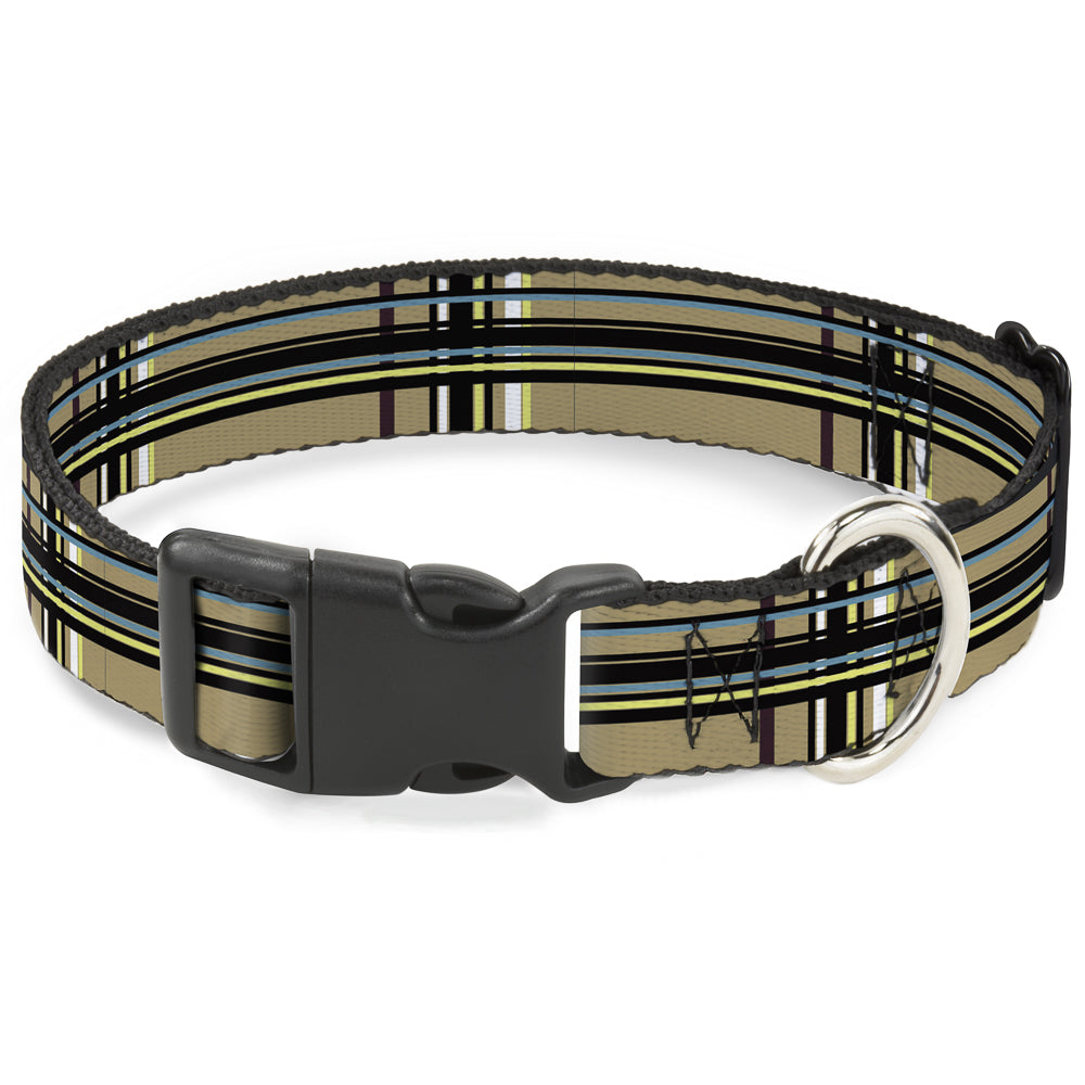 Plastic Clip Collar - Plaid Tan Plastic Clip Collars Buckle-Down