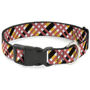 Plastic Clip Collar - Plaid X White/Gold/Black/Pink Plastic Clip Collars Buckle-Down