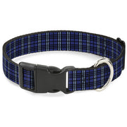 Plastic Clip Collar - Plaid Navy Plastic Clip Collars Buckle-Down