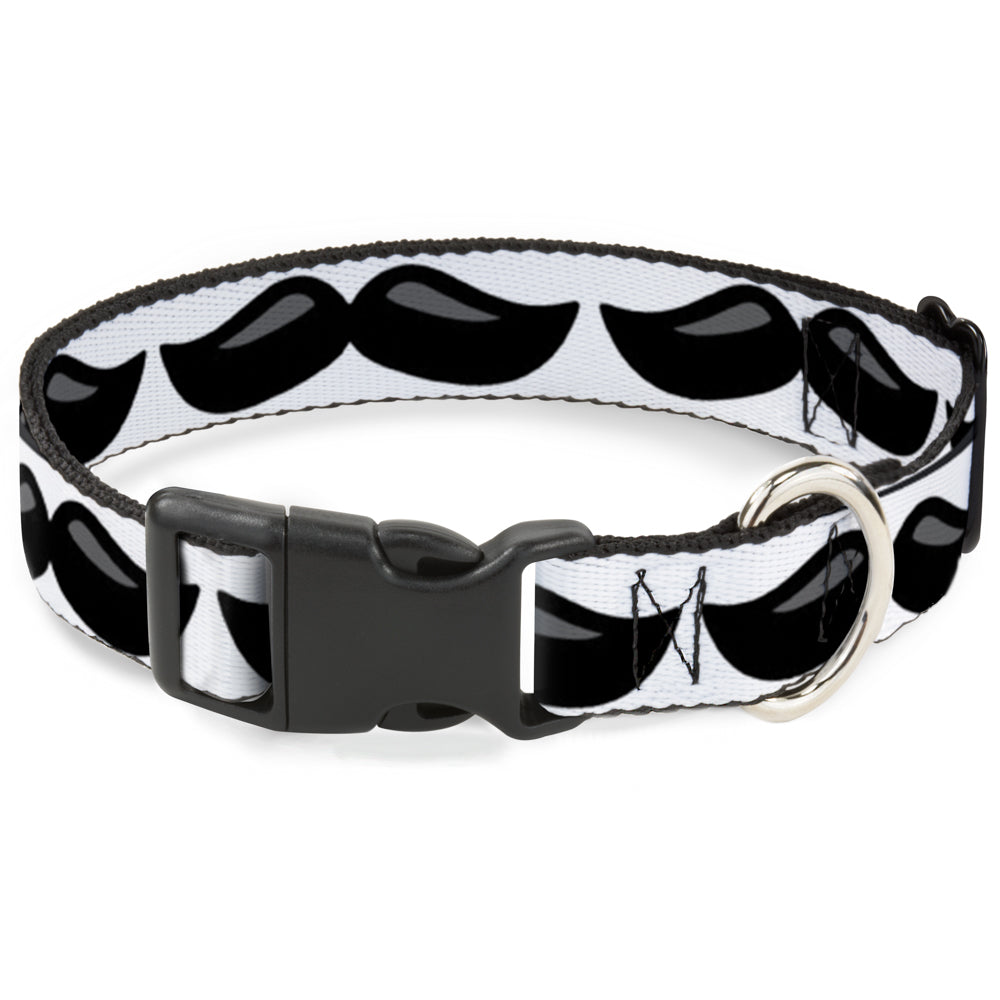 Plastic Clip Collar - Plastic Mustache White/Black Plastic Clip Collars Buckle-Down