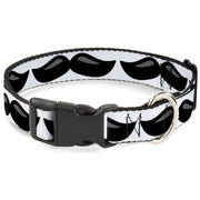 Plastic Clip Collar - Plastic Mustache White/Black Plastic Clip Collars Buckle-Down