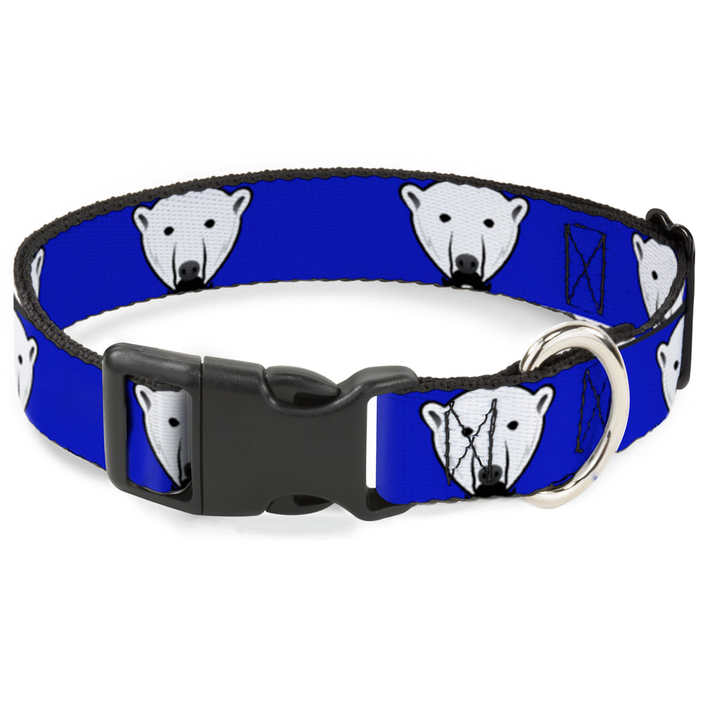 Plastic Clip Collar - Polar Bear w/Mustache Royal Plastic Clip Collars Buckle-Down