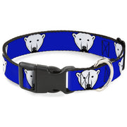 Plastic Clip Collar - Polar Bear w/Mustache Royal Plastic Clip Collars Buckle-Down