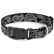 Plastic Clip Collar - Paisley2 Black/White Plastic Clip Collars Buckle-Down