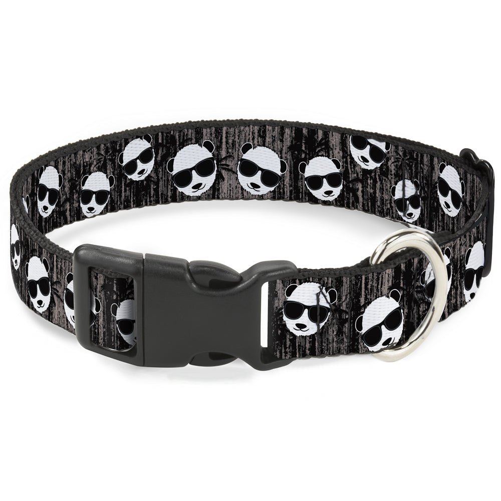 Plastic Clip Collar - Panda w/Sunglasses & Palm Trees Plastic Clip Collars Buckle-Down