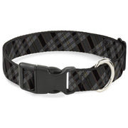 Plastic Clip Collar - Plaid Gray/Black/Brown Plastic Clip Collars Buckle-Down