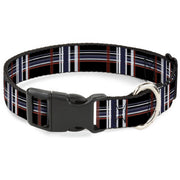 Plastic Clip Collar - Plaid Black/Red/White/Blue Plastic Clip Collars Buckle-Down