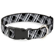 Plastic Clip Collar - Plaid X2 Black/Grays/White Plastic Clip Collars Buckle-Down