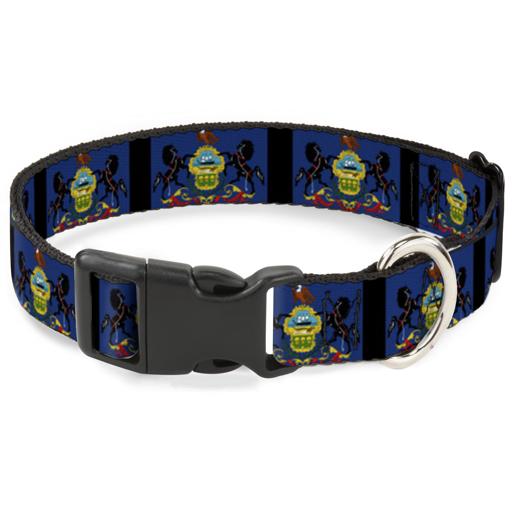 Plastic Clip Collar - Pennsylvania Flags/Black Plastic Clip Collars Buckle-Down