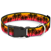 Plastic Clip Collar - Palm Trees Sunset Fade/Black Plastic Clip Collars Buckle-Down