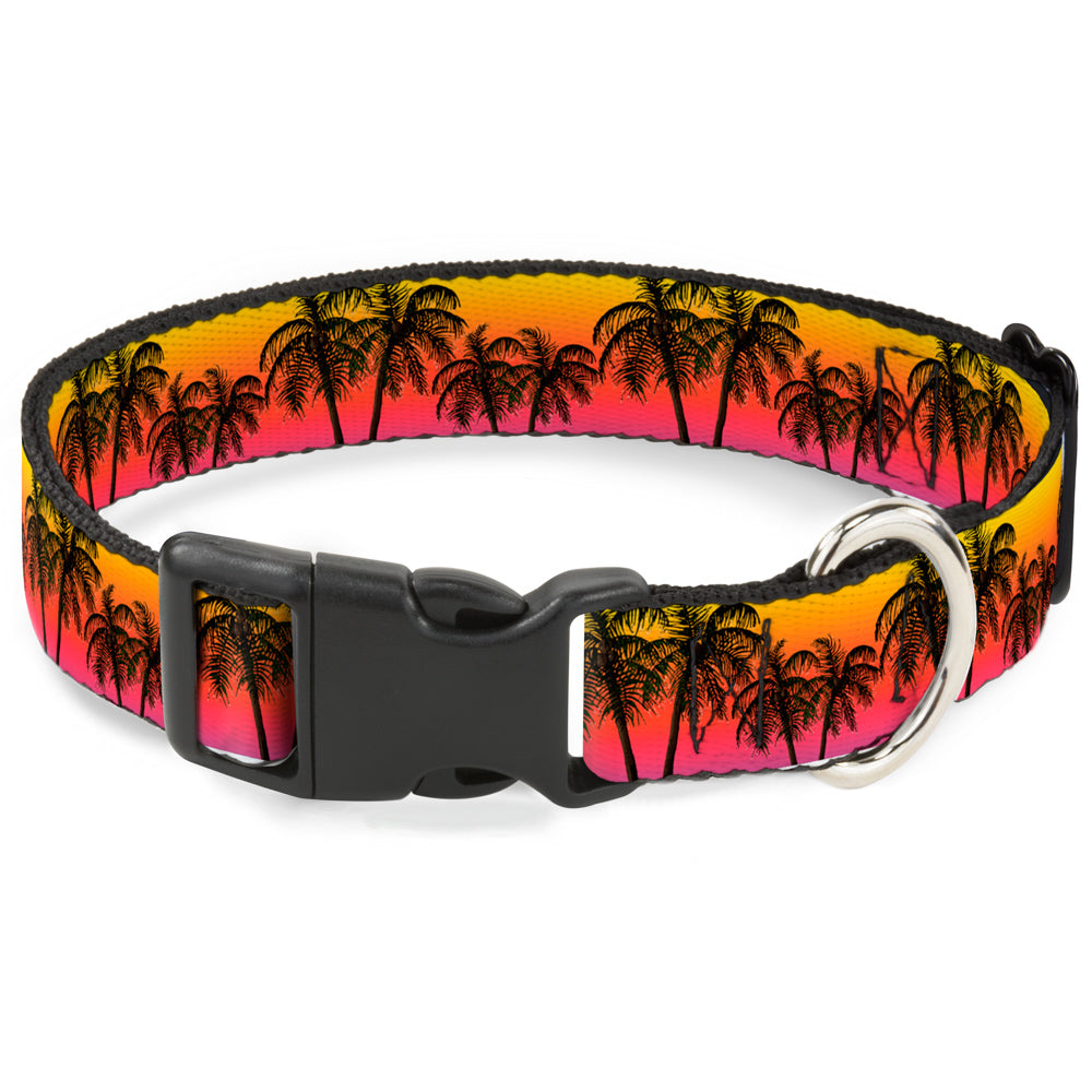 Plastic Clip Collar - Palm Trees Sunset Fade/Black Plastic Clip Collars Buckle-Down