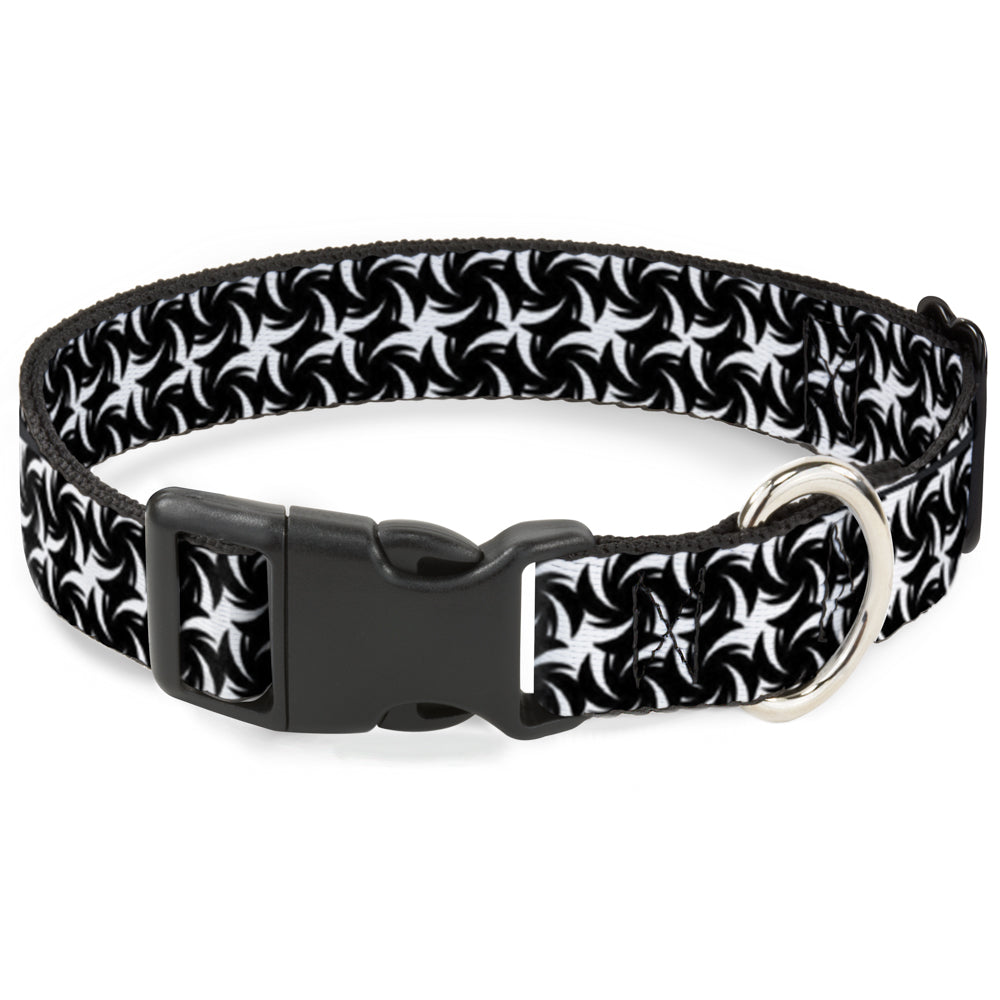 Plastic Clip Collar - Pinwheel Plumes White/Black Plastic Clip Collars Buckle-Down