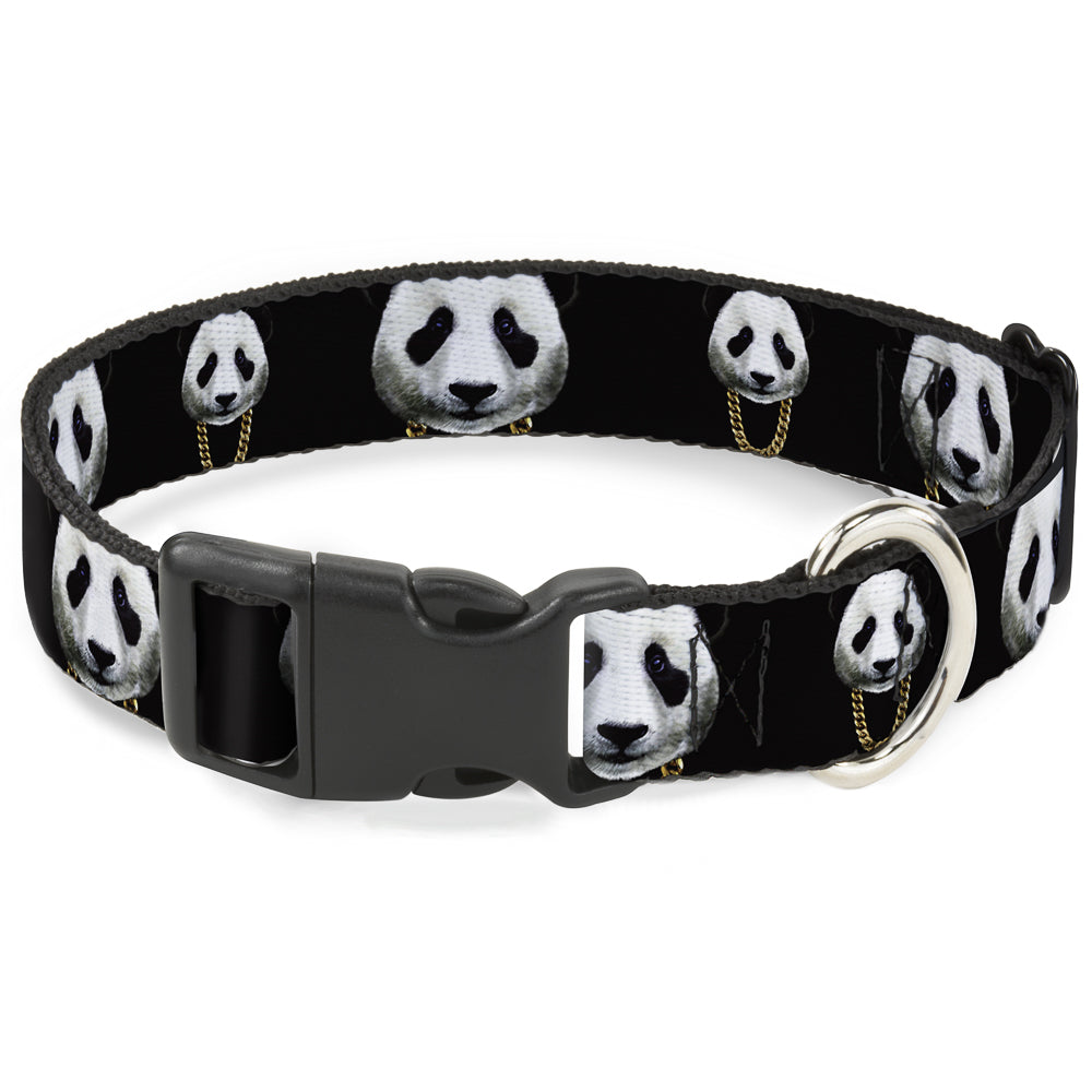 Plastic Clip Collar - Panda w/Gold Chain Black Plastic Clip Collars Buckle-Down