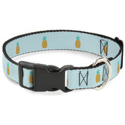 Plastic Clip Collar - Pineapple Repeat Aqua Blue Plastic Clip Collars Buckle-Down