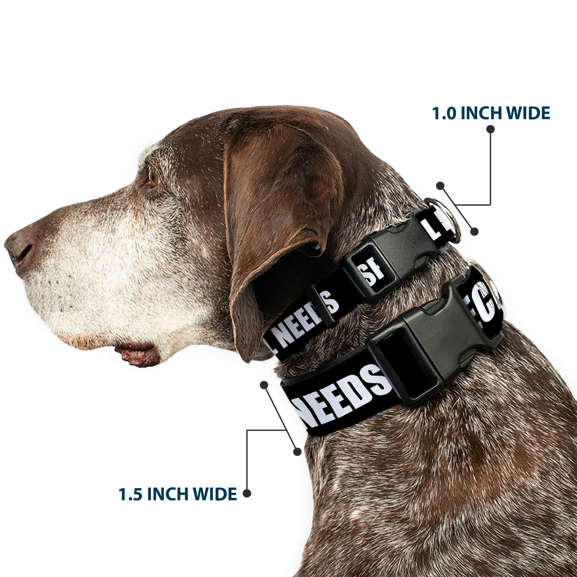 Plastic Clip Collar - Pet Quote SPECIAL NEEDS Black/White