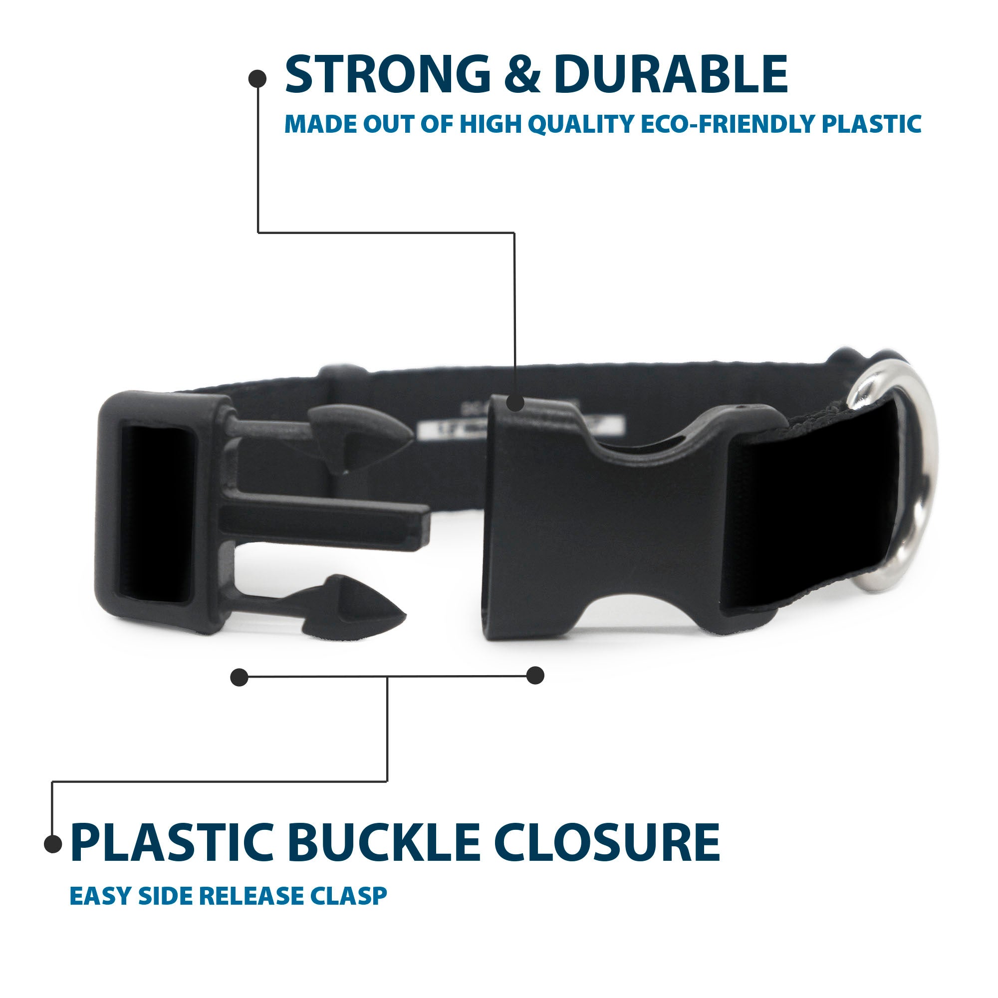 Plastic Clip Collar - Pet Quote SPECIAL NEEDS Black/White