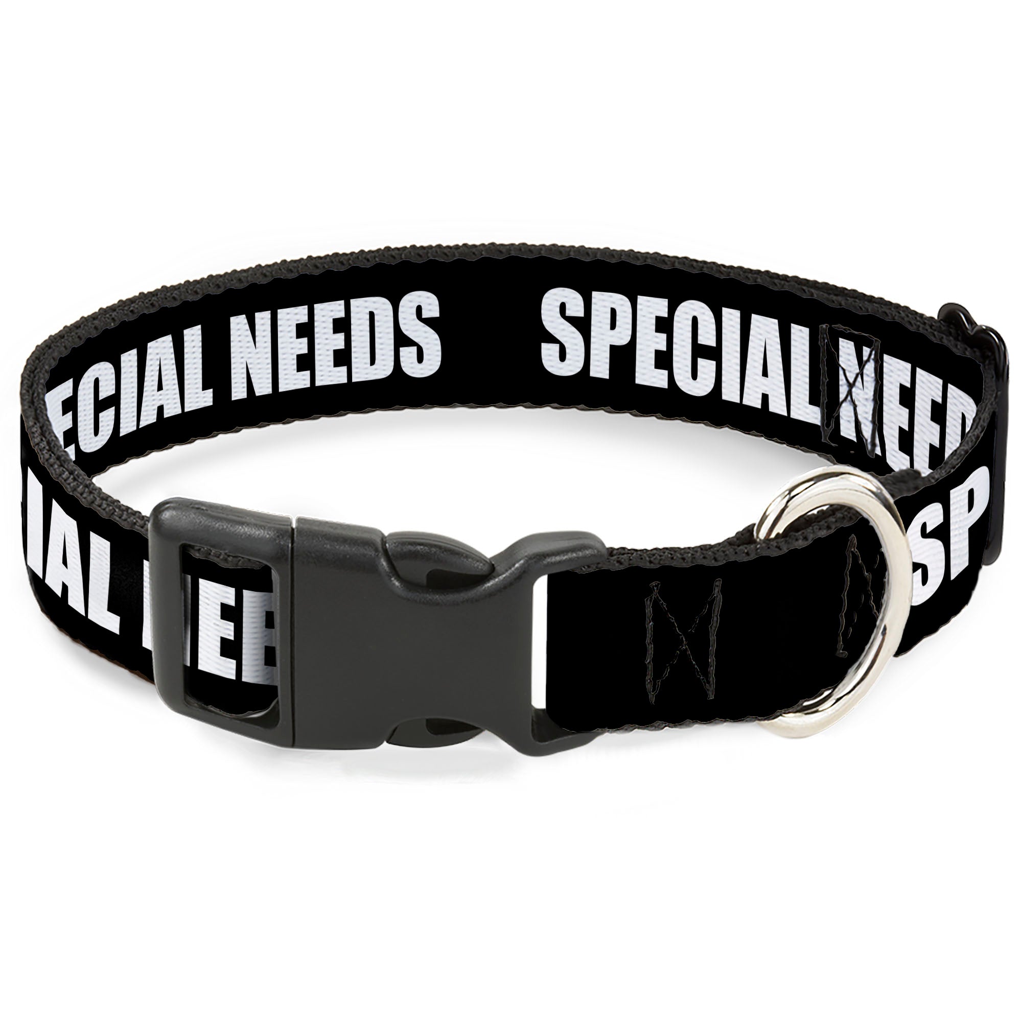 Plastic Clip Collar - Pet Quote SPECIAL NEEDS Black/White