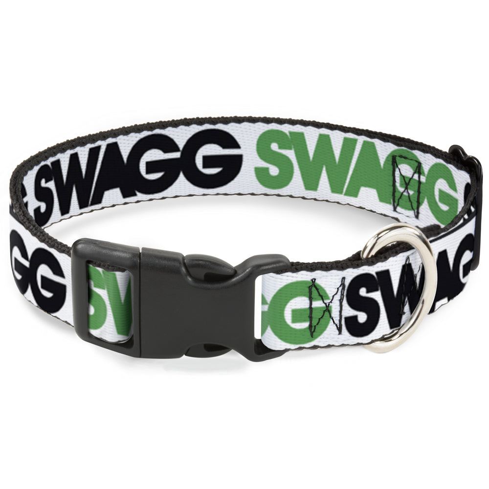 Plastic Clip Collar - SWAGG White/Black/Green Plastic Clip Collars Buckle-Down