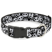 Plastic Clip Collar - Scattered Panda Bear Cartoon2 Black/White Plastic Clip Collars Buckle-Down