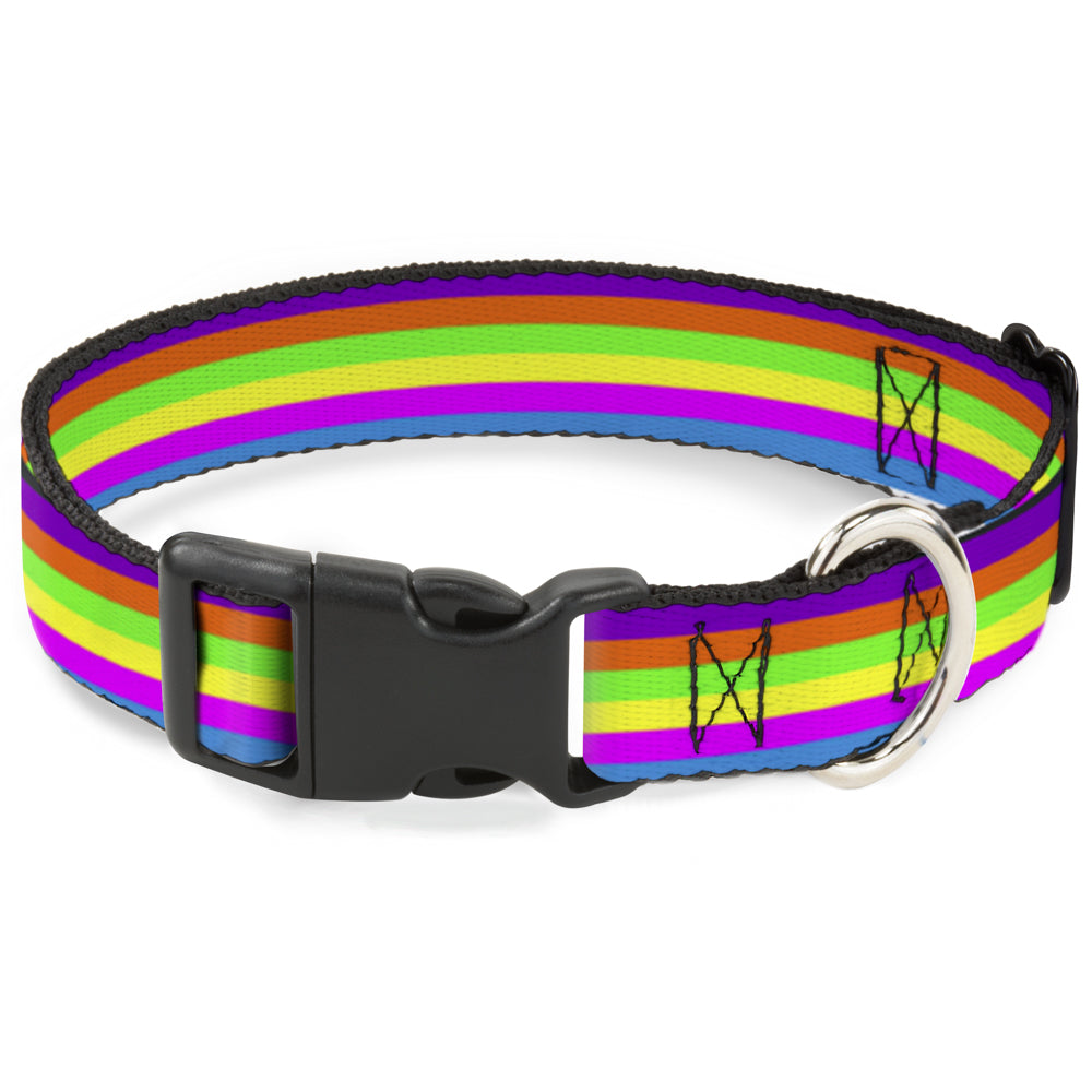 Plastic Clip Collar - Stripes Purple/Orange/Green/Yellow/Pink/Blue Plastic Clip Collars Buckle-Down