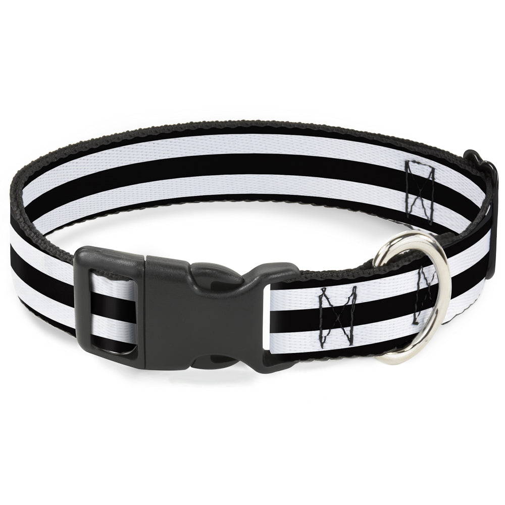 Plastic Clip Collar - Stripes 3Black/2White Plastic Clip Collars Buckle-Down
