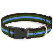 Plastic Clip Collar - Stripes Brown/Green/Baby Blue Plastic Clip Collars Buckle-Down