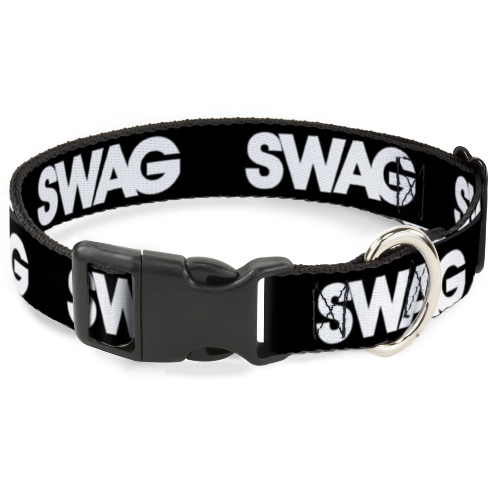 Plastic Clip Collar - SWAG Black/White Plastic Clip Collars Buckle-Down