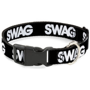Plastic Clip Collar - SWAG Black/White Plastic Clip Collars Buckle-Down