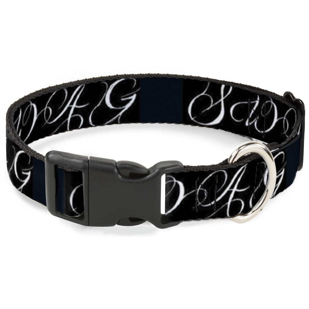 Plastic Clip Collar - SWAG Script Black/White Plastic Clip Collars Buckle-Down