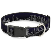 Plastic Clip Collar - San Francisco Vivid Skyline Midnight Blue Plastic Clip Collars Buckle-Down