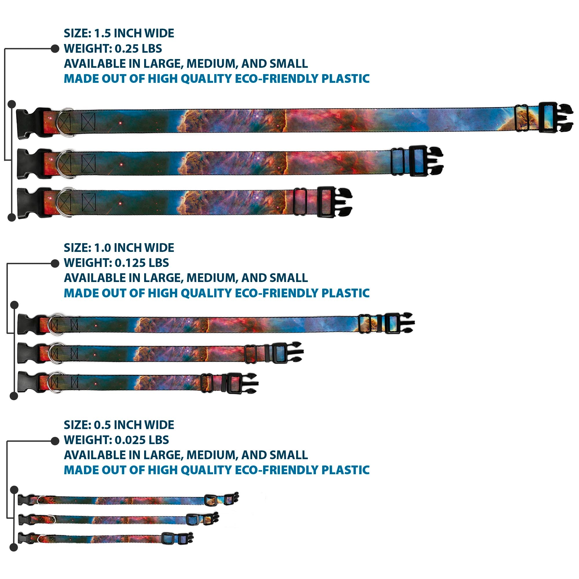 Plastic Clip Collar - Supernova Space Collage Plastic Clip Collars Buckle-Down