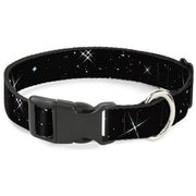 Plastic Clip Collar - Shining Stars Black/White Plastic Clip Collars Buckle-Down