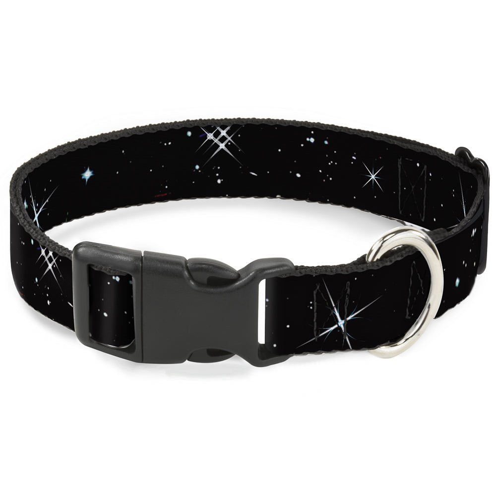 Plastic Clip Collar - Shining Stars Black/White Plastic Clip Collars Buckle-Down