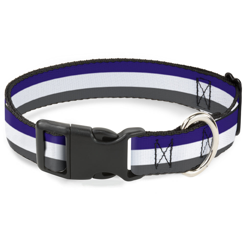 Plastic Clip Collar - Stripes Purple/White/Gray Plastic Clip Collars Buckle-Down