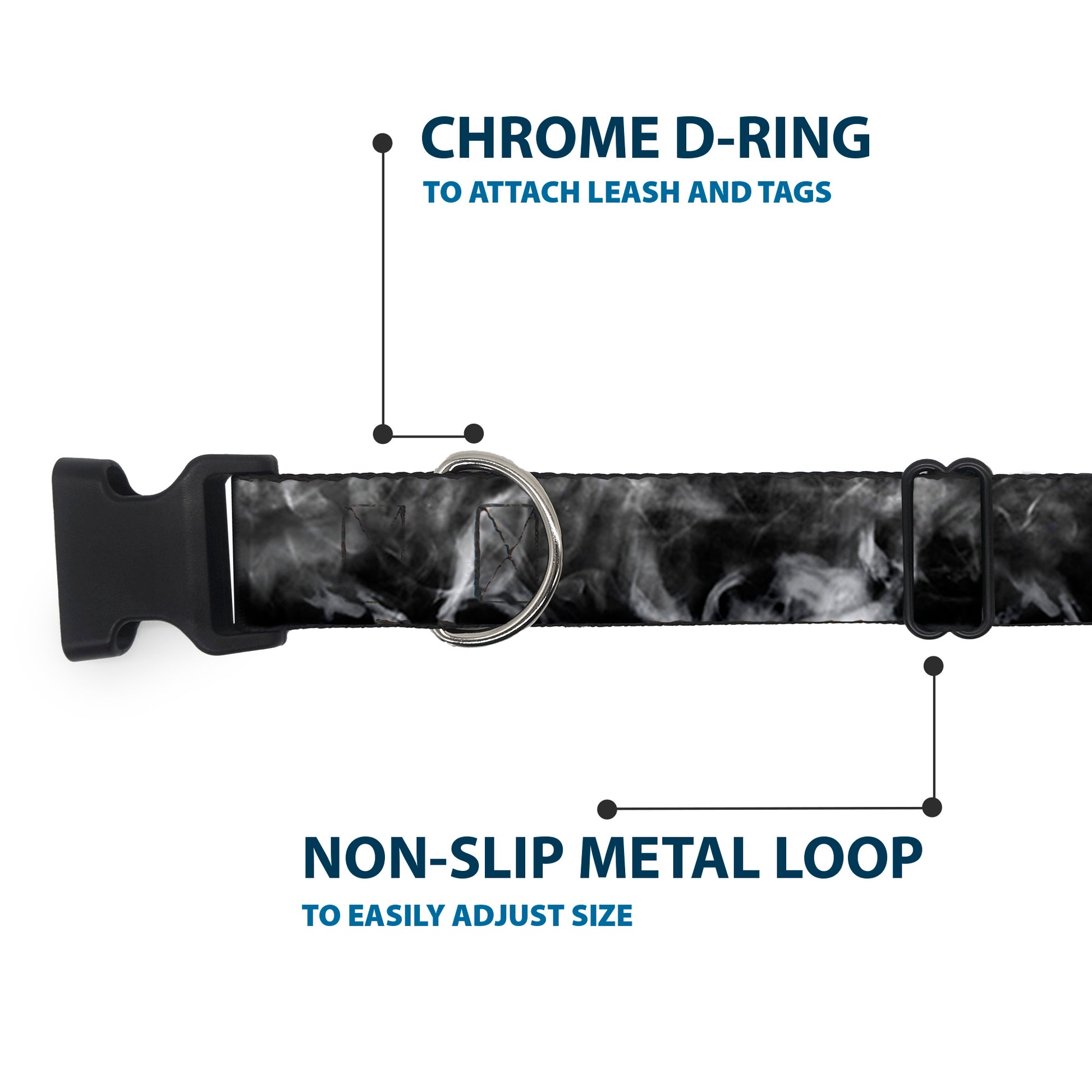 Plastic Clip Collar - Smoke Black/Grays Plastic Clip Collars Buckle-Down