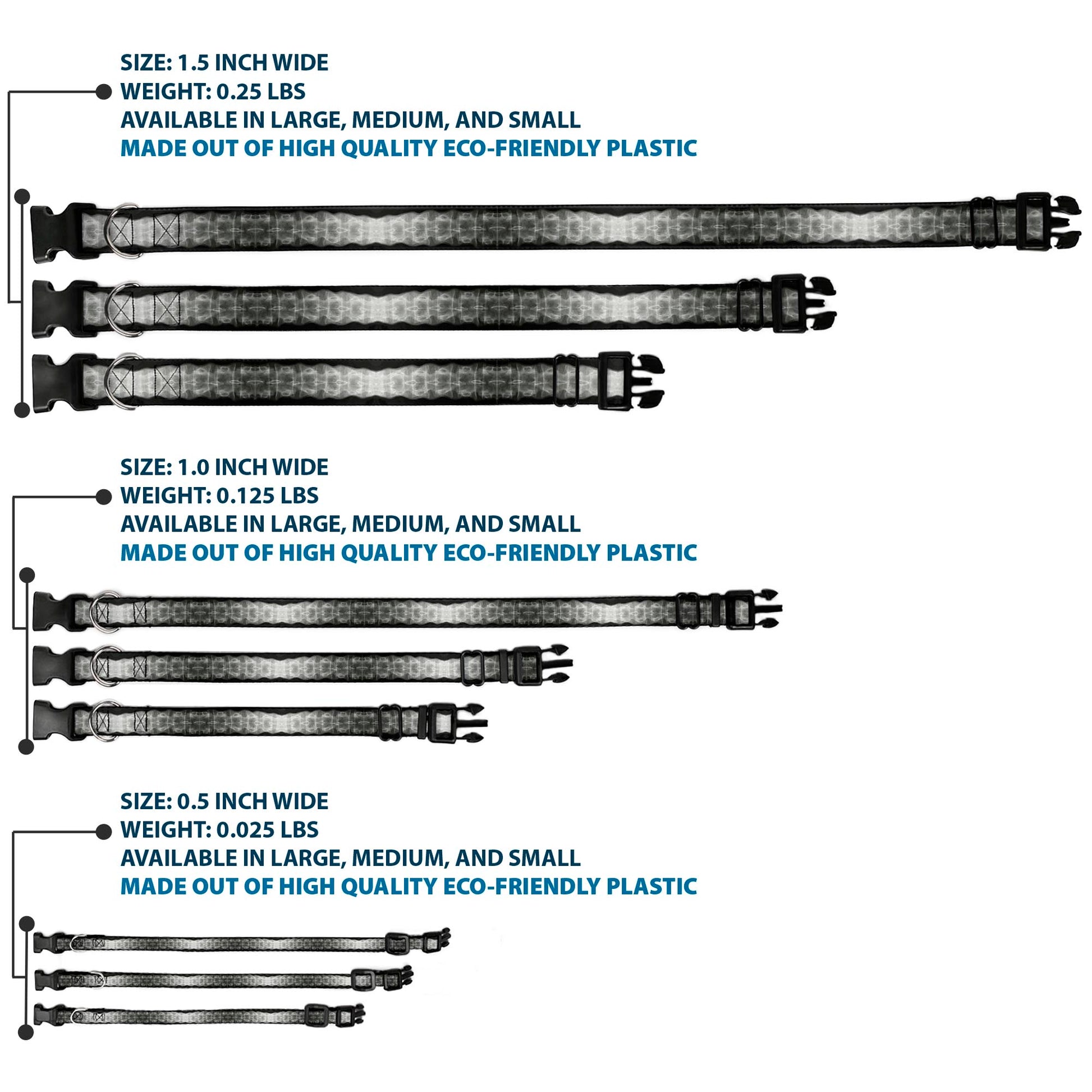 Plastic Clip Collar - Spinal X-Ray Black/White Plastic Clip Collars Buckle-Down