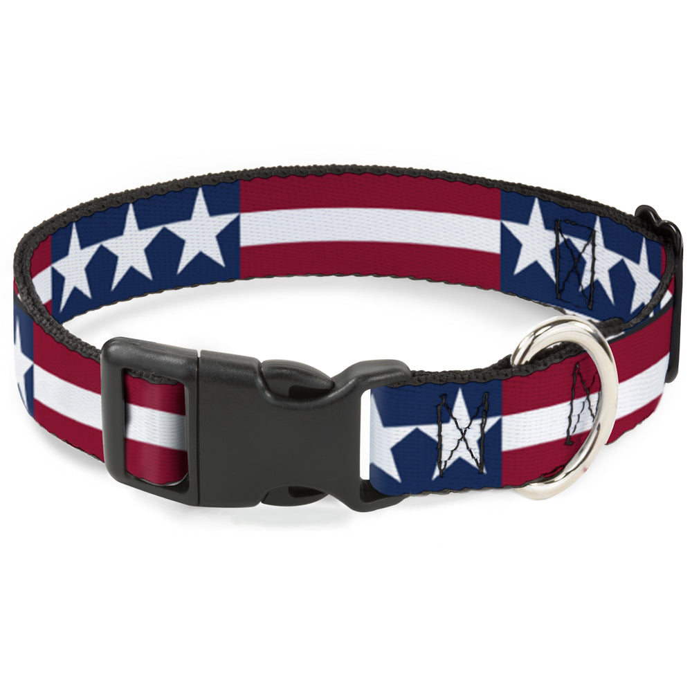 Plastic Clip Collar - Stars & Stripes Blue/White/Red/White Plastic Clip Collars Buckle-Down