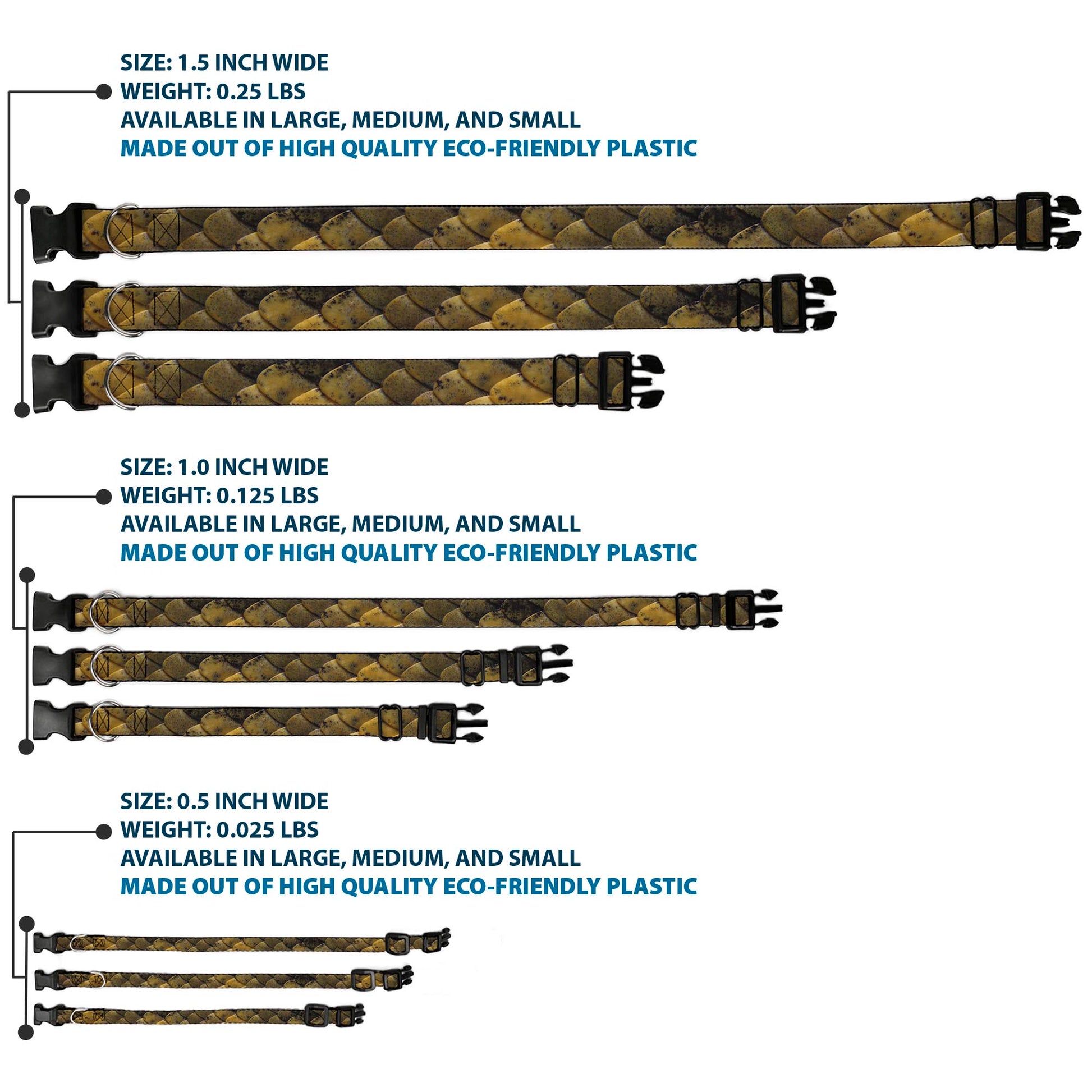 Plastic Clip Collar - Snake Skin CLOSE-UP Plastic Clip Collars Buckle-Down