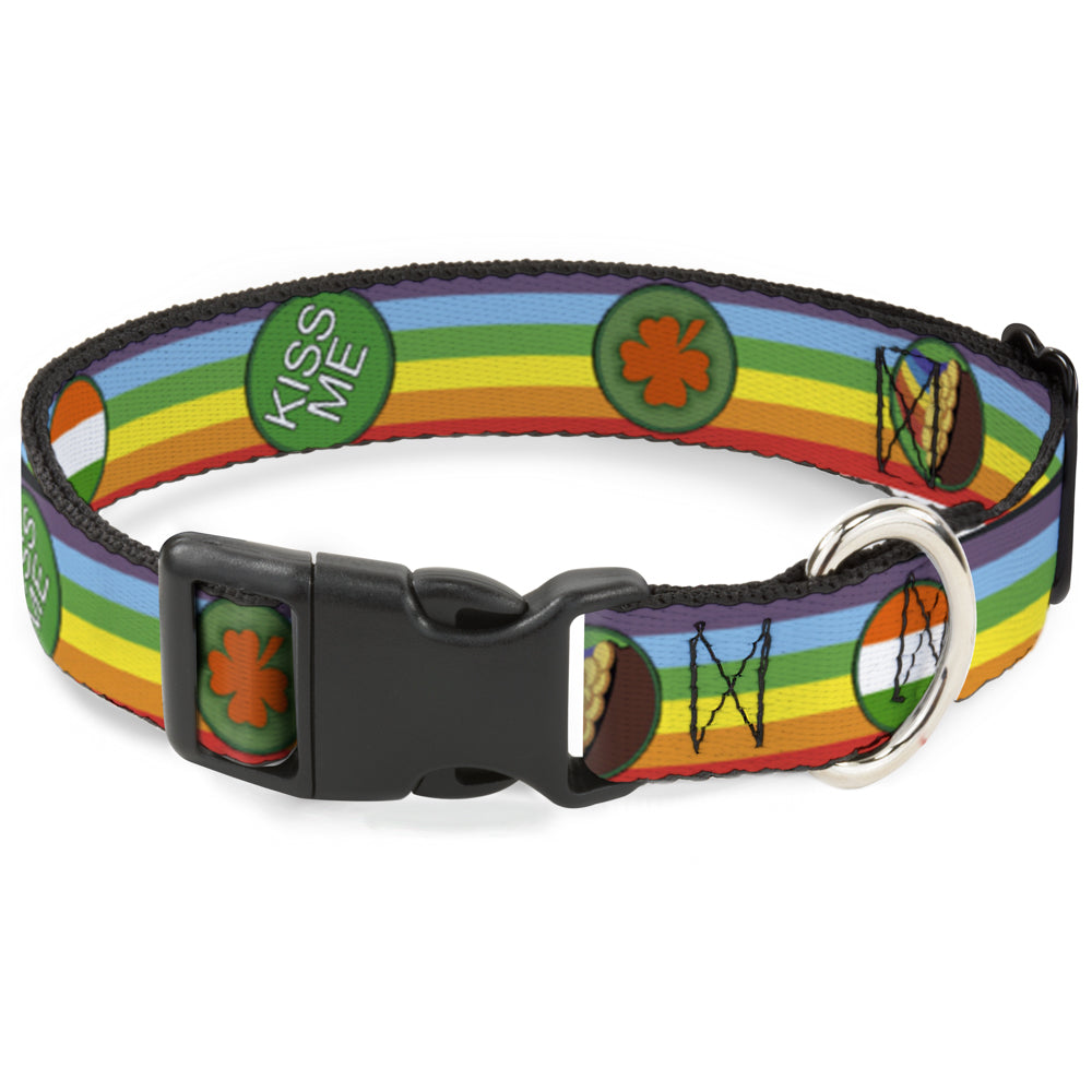Plastic Clip Collar - St. Pat's Rainbow/Coins Plastic Clip Collars Buckle-Down
