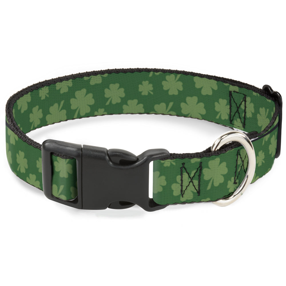 Plastic Clip Collar - St. Pat's Clovers Scattered3 Greens Plastic Clip Collars Buckle-Down