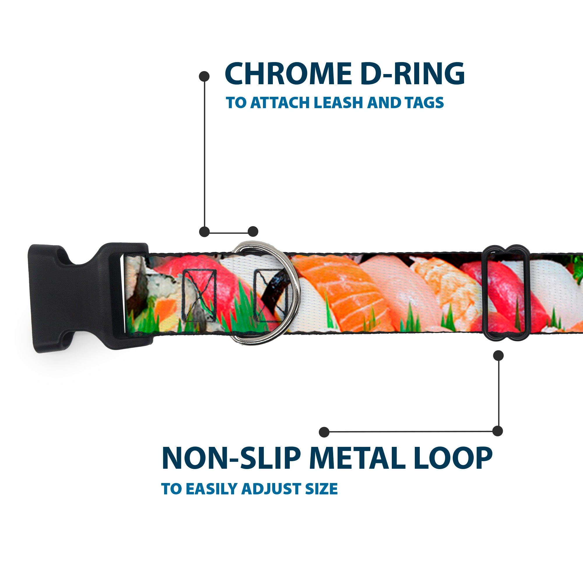 Plastic Clip Collar - Sushi Vivid Plastic Clip Collars Buckle-Down