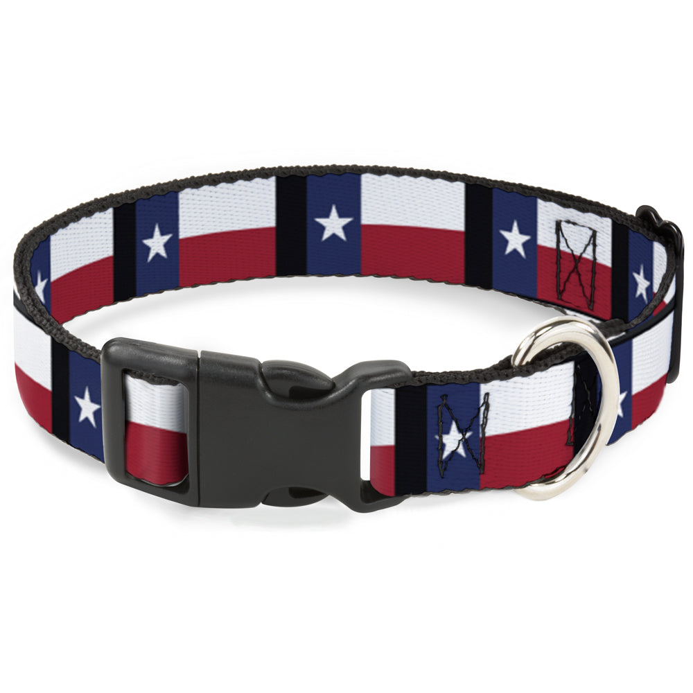 Plastic Clip Collar - Texas Flag/Black Plastic Clip Collars Buckle-Down