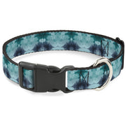Plastic Clip Collar - Tie Dye Reflection Turquoise Blues Plastic Clip Collars Buckle-Down