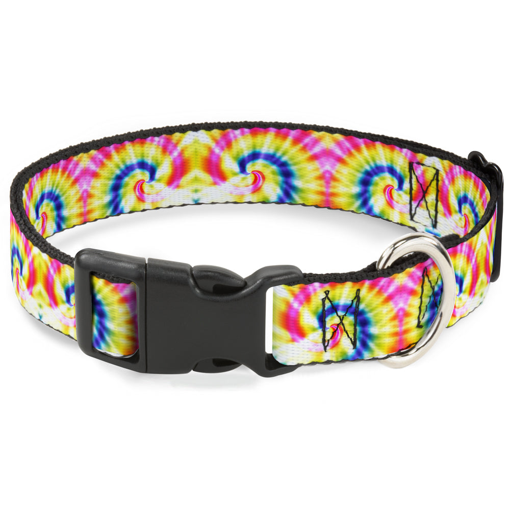 Plastic Clip Collar - Tie Dye Swirl Multi Color/White Plastic Clip Collars Buckle-Down