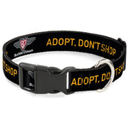 Plastic Clip Collar - Buckle-Down Logo ADOPT, DON'T SHOP Black/Yellow Plastic Clip Collars Buckle-Down