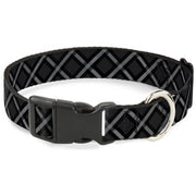 Plastic Clip Collar - Buffalo Plaid X Charcoal/Black/Gray Plastic Clip Collars Buckle-Down