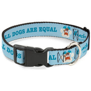 Plastic Clip Collar - BEACH DAWG CARE ALL DOGS ARE EQUAL Blues Plastic Clip Collars Buckle-Down