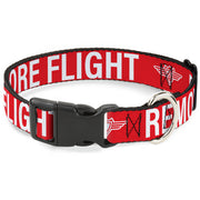 Plastic Clip Collar - Buckle-Down REMOVE BEFORE FLIGHT Red/White Plastic Clip Collars Buckle-Down
