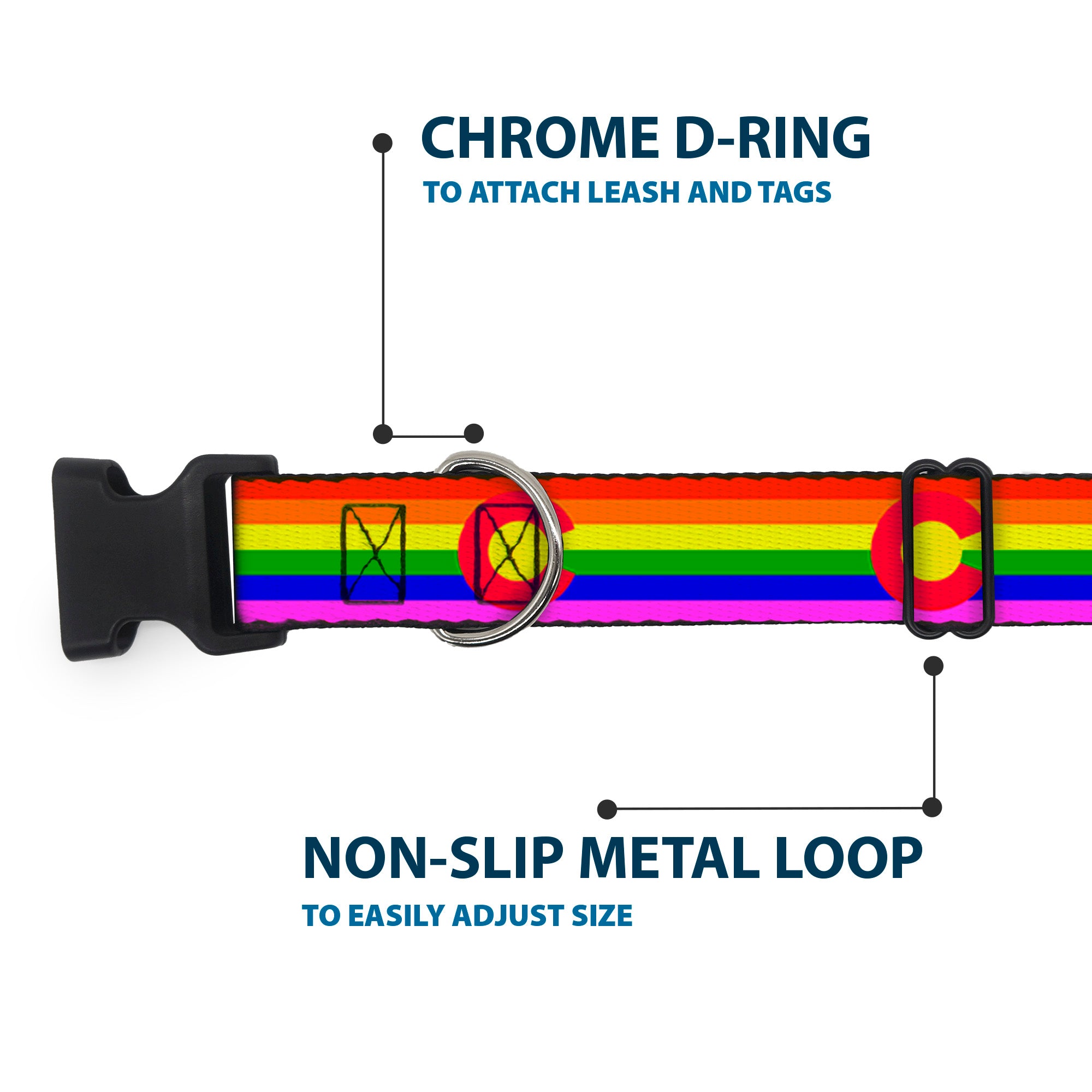 Plastic Clip Collar - Colorado Flags2 Pride Plastic Clip Collars Buckle-Down