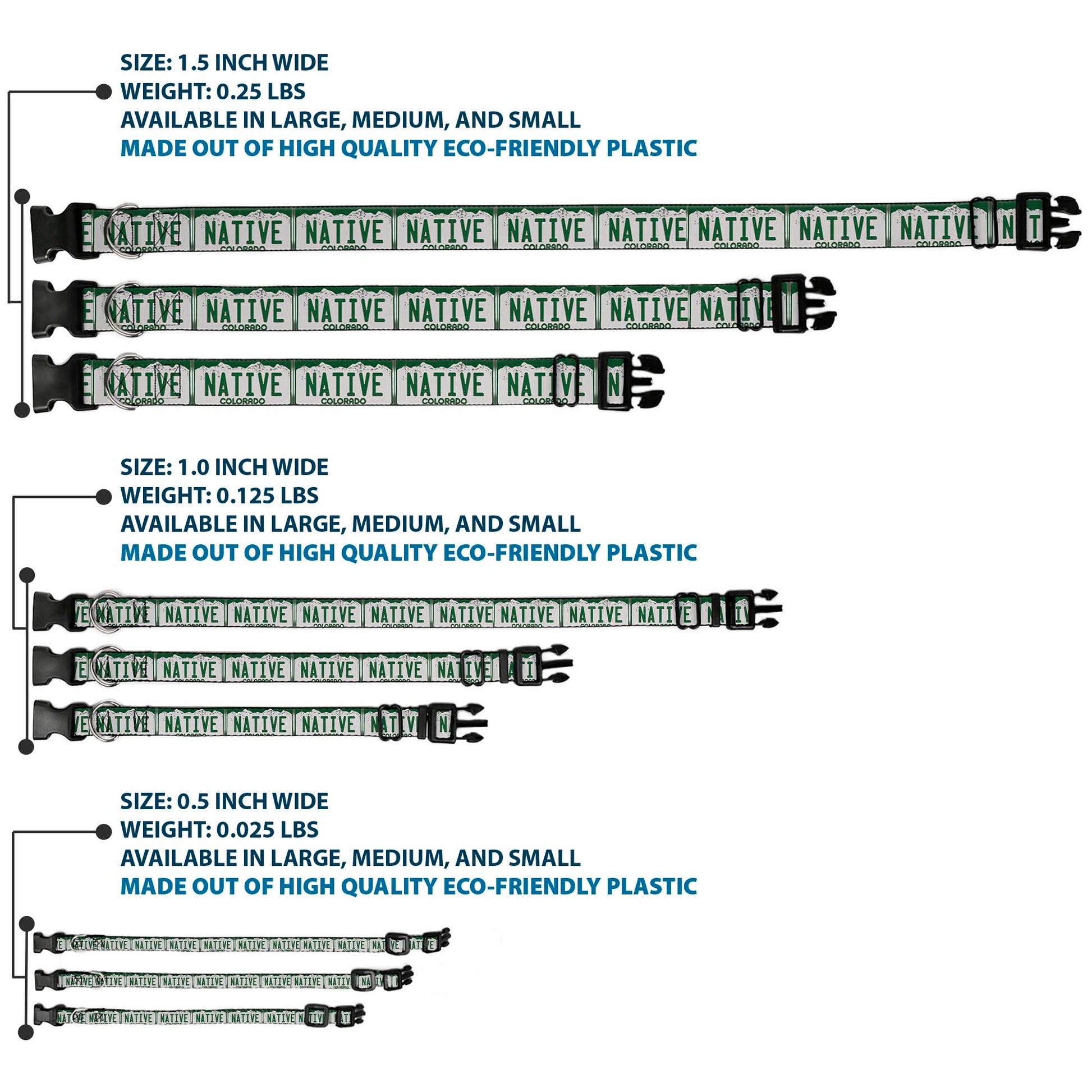 Plastic Clip Collar - Colorado License Plate NATIVE Plastic Clip Collars Buckle-Down